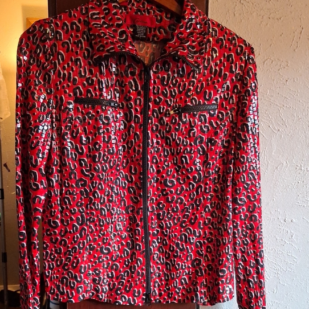 Red Leopard Print Jacket